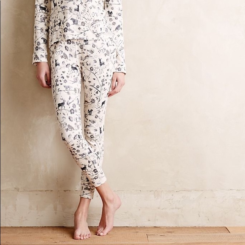Anthropologie Eloise Woodland thermal leggings